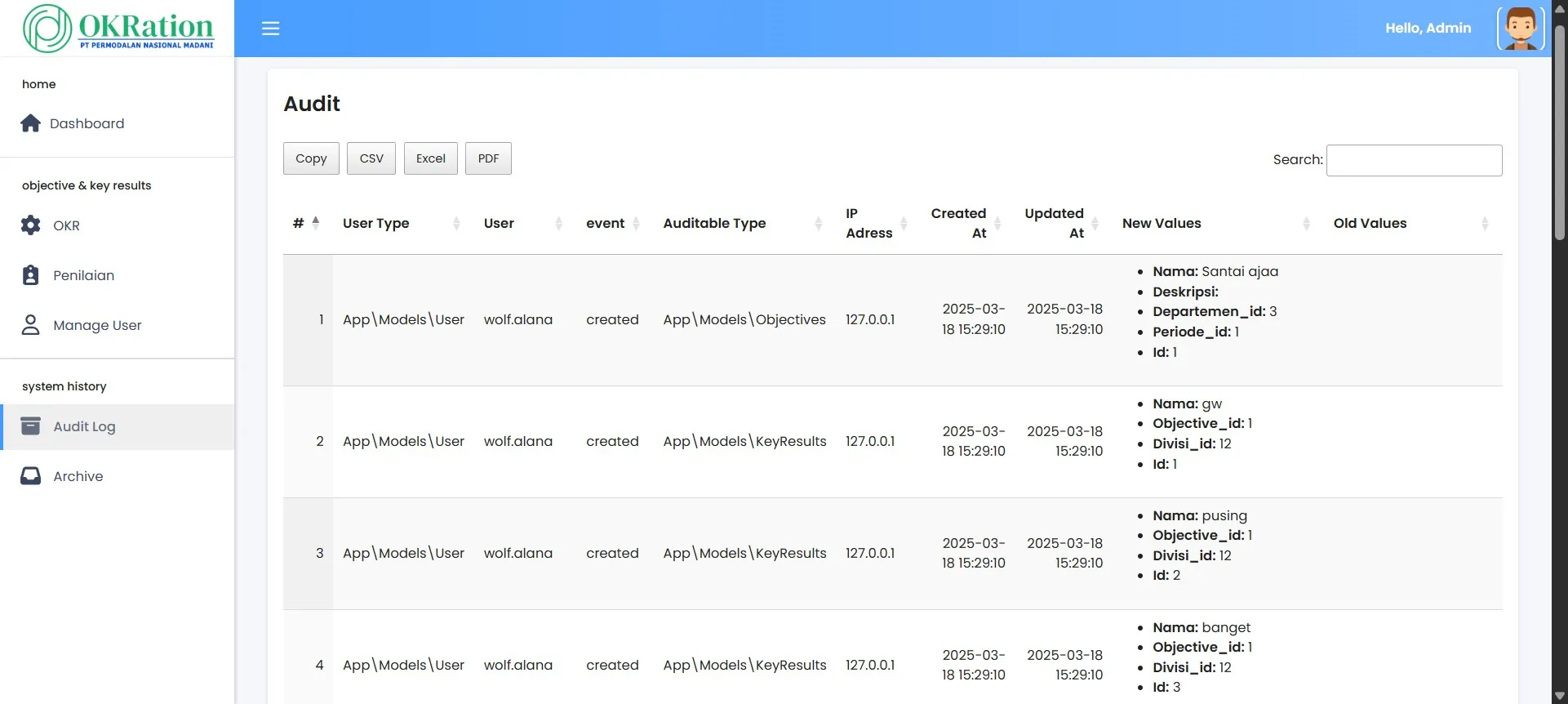 Manage OKR